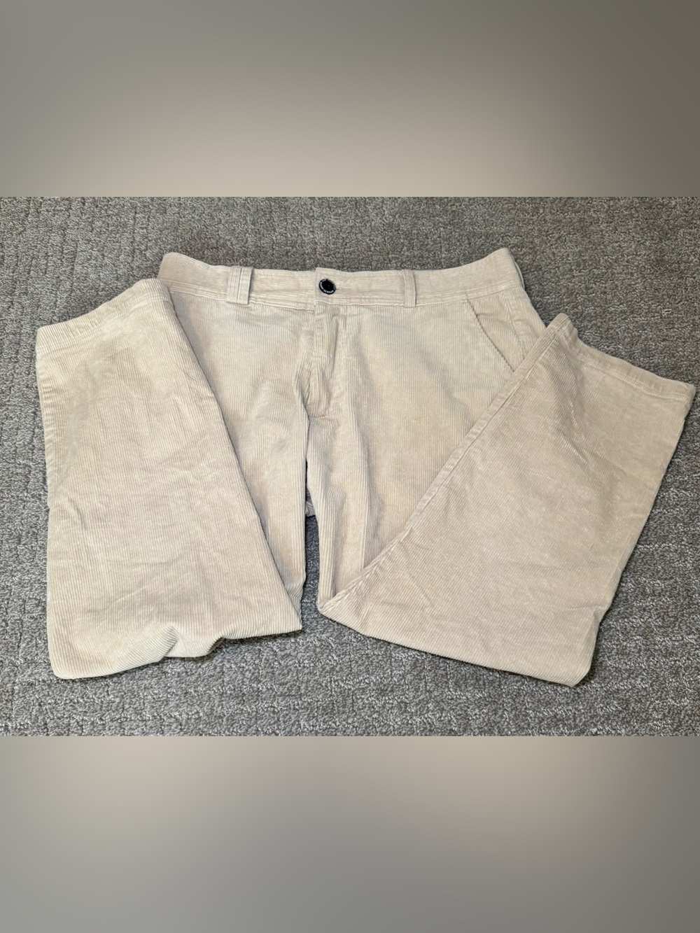 I Love Ugly Cream Corduroy Slim Kobe Pants Cropped Streetwear Size L